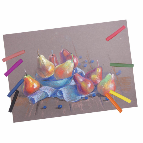 Пастель сухая художественная BRAUBERG ART DEBUT, 9 цветов, круглое сечение фото 2