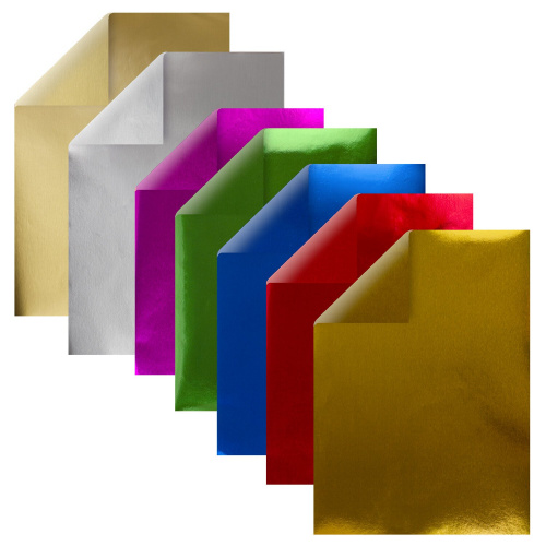 Цветная фольга ОСТРОВ СОКРОВИЩ, А4, двусторонняя алюминевая на бумажной основе, 7 л., 7 цв. фото 9