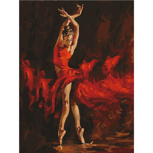 Картина по номерам ОСТРОВ СОКРОВИЩ "Огненная женщина", 40х50 см, 3 кисти, акриловые краски фото 9