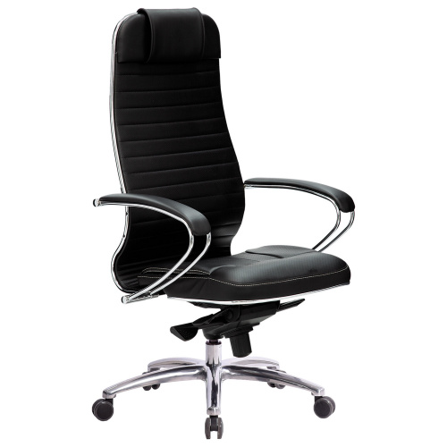 Кресло офисное МЕТТА "SAMURAI" KL-1.04, рецик. кожа, черное фото 8