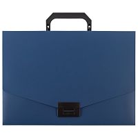 Портфель пластиковый STAFF, А4, без отделений, синий
