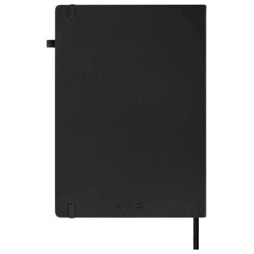 Скетчбук, черная бумага 140 г/м2 210х297 мм, 80 л., КОЖЗАМ, резинка, карман, BRAUBERG ART, черный фото 4
