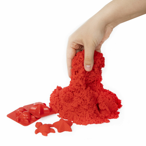 Песок для лепки кинетический BRAUBERG KIDS, красный, 500 г, 2 формочки, ведерко фото 9