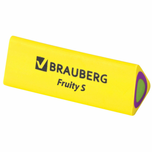 Ластик BRAUBERG "Fruity S", 44х15х15 мм, цвет ассорти, треугольный фото 5