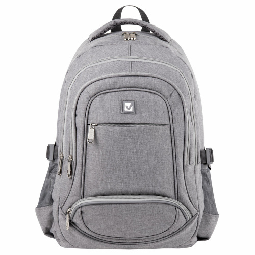 Рюкзак BRAUBERG, 46х31х18 см, универсальный, 3 отделения, светло-серый фото 2