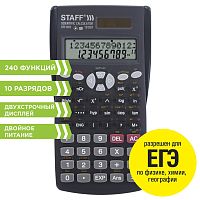 Калькулятор инженерный двухстрочный STAFF , 181х85 мм, 240 функций, 10+2 разрядов, двойное питание