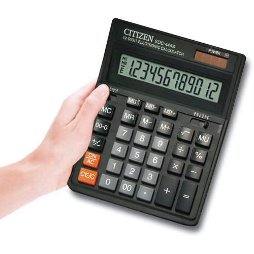 Калькулятор настольный CITIZEN, 199х153 мм, 12 разрядов, двойное питание фото 5