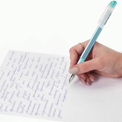 Ручки стираемые гелевые STAFF "College", 2 цв. (синяя/черная), линия письма 0,38 мм фото 9