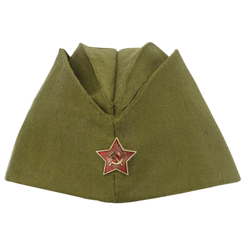 Пилотка Военная ПЧЕЛКА, металлическая красная звезда, размер 56, универсальный фото 2