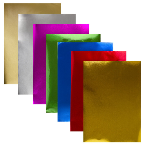 Цветная фольга ОСТРОВ СОКРОВИЩ, А4, алюминевая на бумажной основе, 7 л., 7 цв., 210х297 мм фото 2
