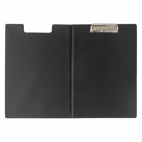 Папка-планшет ОФИСМАГ, А4, с прижимом и крышкой, черная фото 6