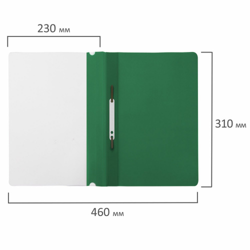 Скоросшиватель пластиковый STAFF, А4, 100/120 мкм, зеленый фото 8