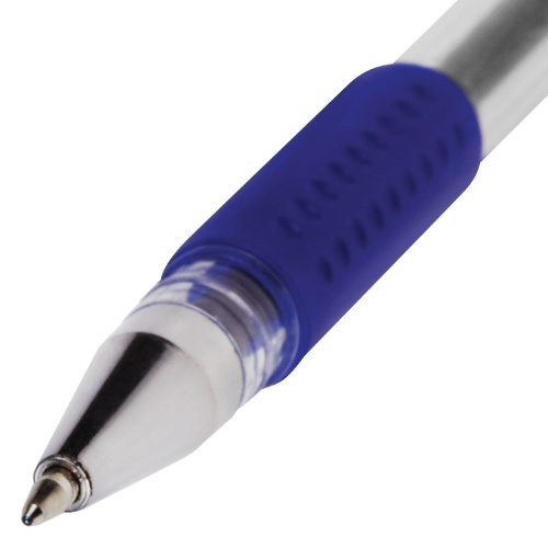 Ручка гелевая с грипом BRAUBERG "Number One", узел 0,5 мм, линия письма 0,35 мм, синяя фото 5