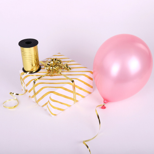 Лента упаковочная декоративная для шаров и подарков ЗОЛОТАЯ СКАЗКА, металлик, 5 мм х 250 м, золото фото 2