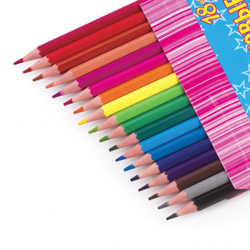 Карандаши цветные BRAUBERG "Pretty Girls", 18 цветов, пластиковые, заточенные, картонная упаковка фото 4