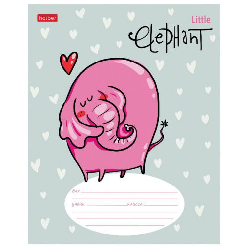 Тетрадь HATBER Little Elephant, 12л., линия, обложка картон фото 4