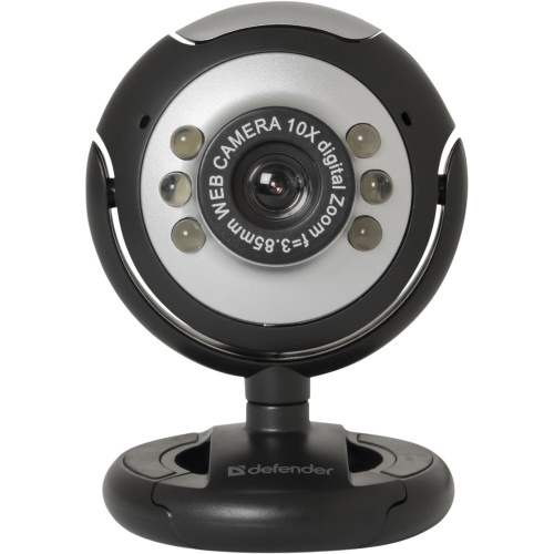 Веб-камера DEFENDER, 0,3 Мп, микрофон, USB 2.0/1.1+3.5 мм jack, подсветка, черная фото 7