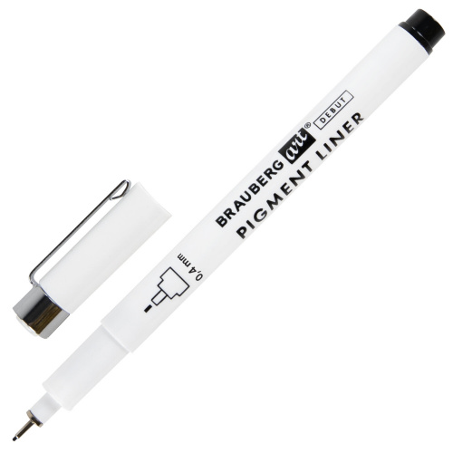 Капиллярные ручки линеры 9 шт., черные, 0,05-0,8 мм / Кисть S, BRAUBERG ART DEBUT, 143944 фото 5