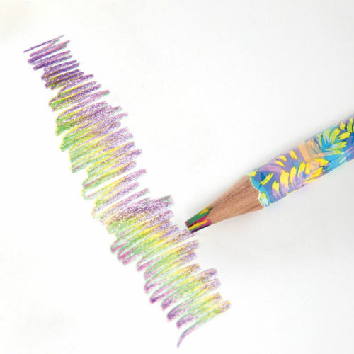 Карандаш с многоцветным грифелем ЮНЛАНДИЯ "MAGIC TROPIC", тропические цвета, утолщенный фото 5