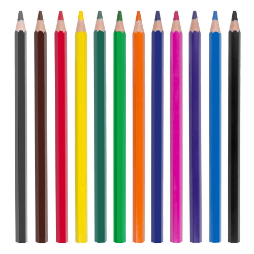 Карандаши цветные ПИФАГОР "ЗЕБРА", 12 цветов, утолщенные, пластиковые фото 6