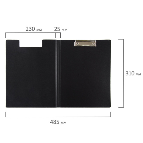 Папка-планшет BRAUBERG "Стандарт", А4, с прижимом и крышкой, пластик, 0,9 мм, черная фото 8