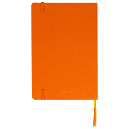 Блокнот в клетку с резинкой BRAUBERG, А5, 148x218 мм, 80 л., балакрон оранжевый фото 5