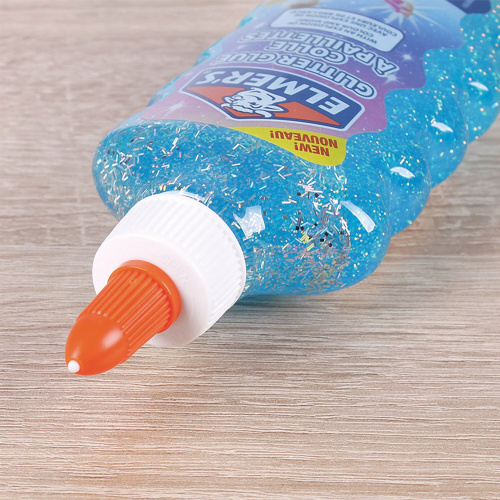 Клей для слаймов канцелярский с блестками ELMERS "Glitter Glue", 177 мл, голубой фото 5