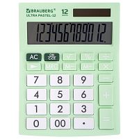 Калькулятор настольный BRAUBERG, 192x143 мм, 12 разрядов, двойное питание, мятный