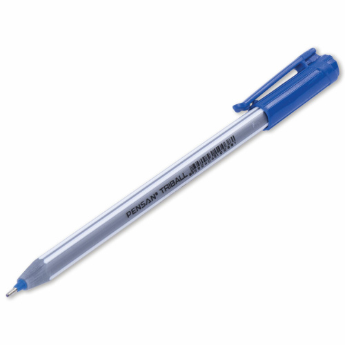 Ручка шариковая масляная PENSAN "Triball", трехгранная, линия письма 0,5 мм, синяя фото 9