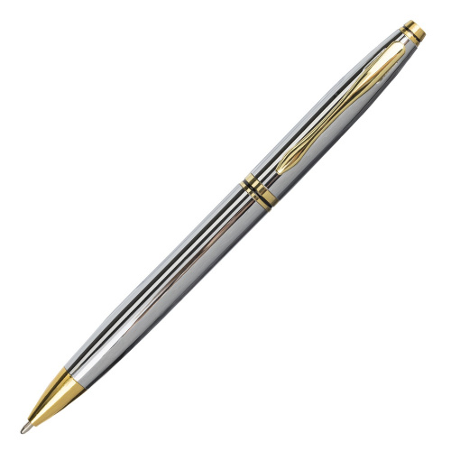 Ручка подарочная шариковая BRAUBERG "De Luxe Silver", корпус серебристый, линия письма 0,7 мм, синяя фото 2