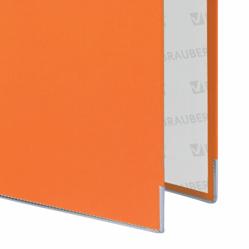 Папка-регистратор BRAUBERG, покрытие из ПВХ, 80 мм, с уголком, оранжевая фото 2