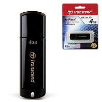 Флеш-диск TRANSCEND Jet Flash 350, 4 GB, USB 2.0, черный