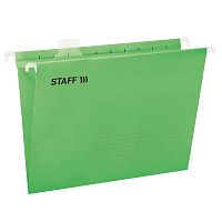 Подвесные папки STAFF, A4/Foolscap (404х240мм) до 80 л., КОМПЛЕКТ 10 шт., зеленые, картон