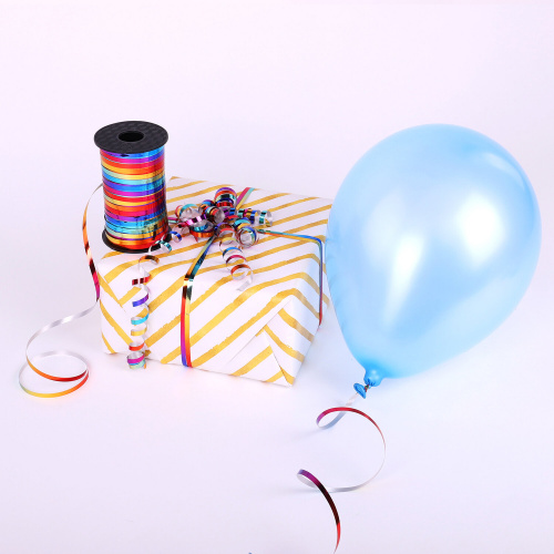 Лента упаковочная декоративная для шаров и подарков ЗОЛОТАЯ СКАЗКА, 5 мм х 250 м, металлик фото 6