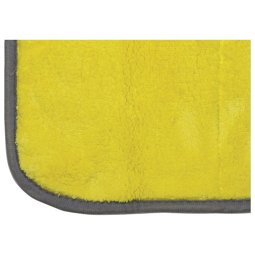 Салфетка универсальная LAIMA, 35х35 см, двусторонняя, плотная микрофибра (плюш), желтая/серая фото 2