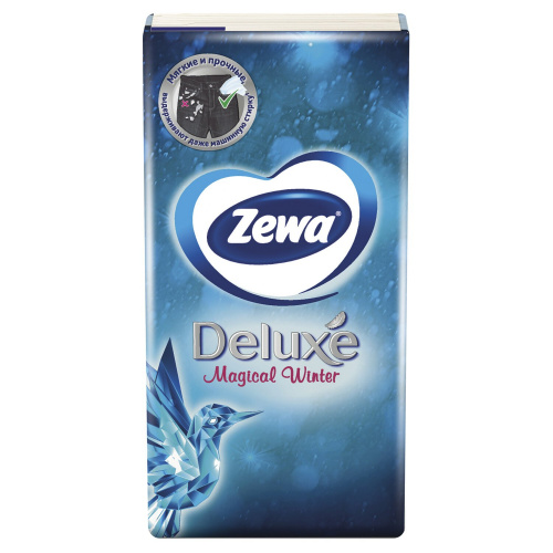 Платки носовые ZEWA Deluxe, 3-х слойные, 10 шт. х (спайка 10 пачек) фото 5