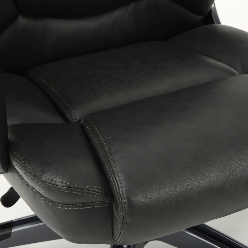 Кресло офисное BRABIX PREMIUM "Favorite EX-577", пружинный блок, рециклированная кожа, серое фото 4