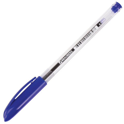 Ручка шариковая масляная BRAUBERG "Rite-Oil", корпус прозрачный, линия письма 0,35 мм, синяя фото 9