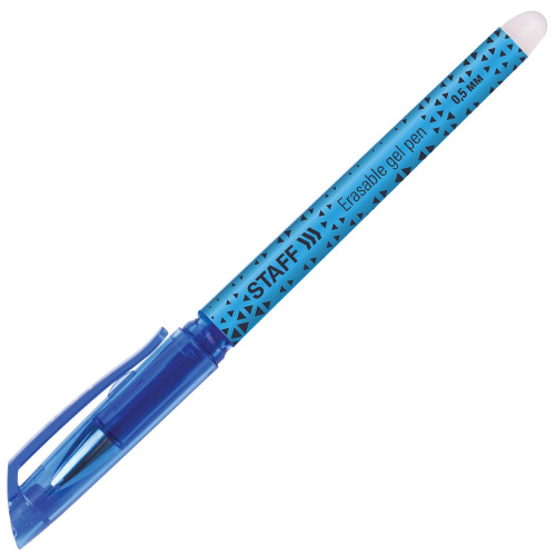 Ручка стираемая гелевая STAFF "College EGP-101", хромированные детали, линия письма 0,35 мм, синяя фото 6