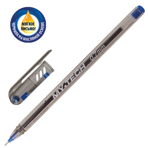 Ручка шариковая масляная PENSAN "My-Tech", линия письма 0,35 мм, синяя фото 8