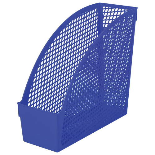 Лоток вертикальный для бумаг STAFF "Profit", 270х100х250 мм, сетчатый, полипропилен, синий