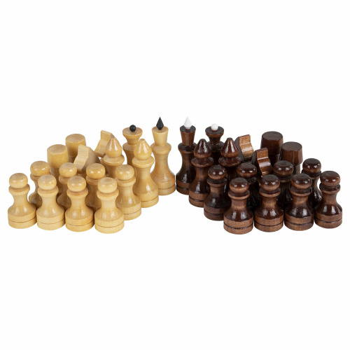 Шахматы, шашки, нарды 3в1 деревянные, лакированные, глянцевые, доска 40*40см, ЗОЛОТАЯ СКАЗКА, 665364 фото 8