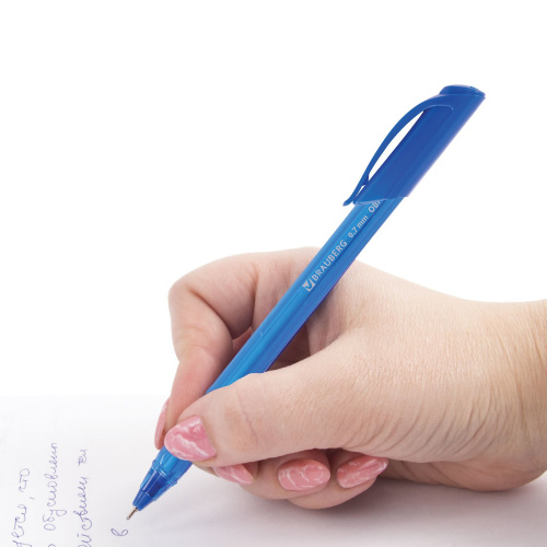 Ручка шариковая масляная BRAUBERG "Extra Glide Tone", трехгранная, линия письма 0,35 мм, синяя фото 4