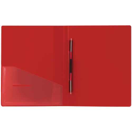 Папка BRAUBERG "Contract", с металлич скоросшивателем и внутрен карманом, до 100 л., 0,7 мм, красная фото 3