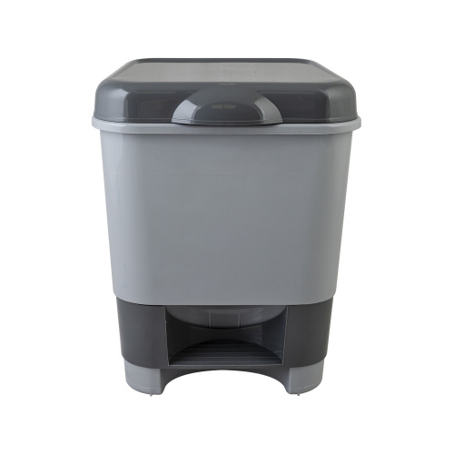 Ведро-контейнер 427-СЕРЫЙ, 8 л, 30х25х24 см, с педалью, для мусора, цвет серый/графит фото 3