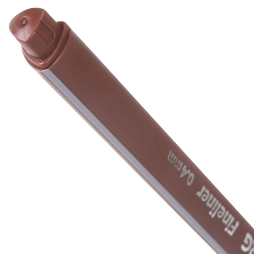 Ручка капиллярная (линер) BRAUBERG "Aero", трехгранная, металлический наконечник, коричневая фото 8