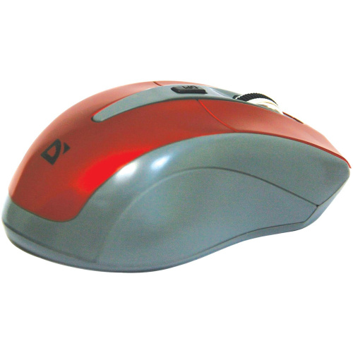 Мышь беспроводная DEFENDER ACCURA MM-965, USB, 5 кнопок + 1 колесо-кнопка, оптическая, красно-серая фото 9