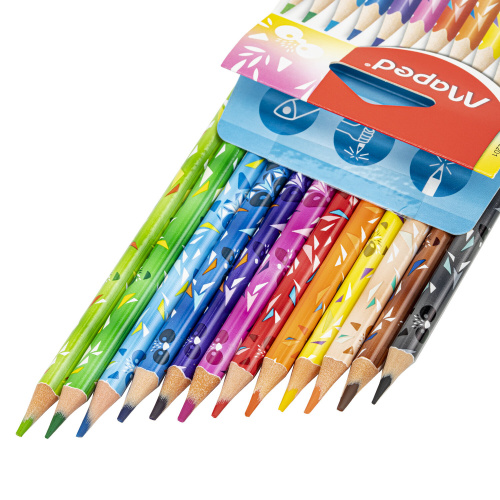 Карандаши цветные MAPED "Mini Cute", набор 12 цветов, пластиковый декорированный корпус, 862201 фото 3