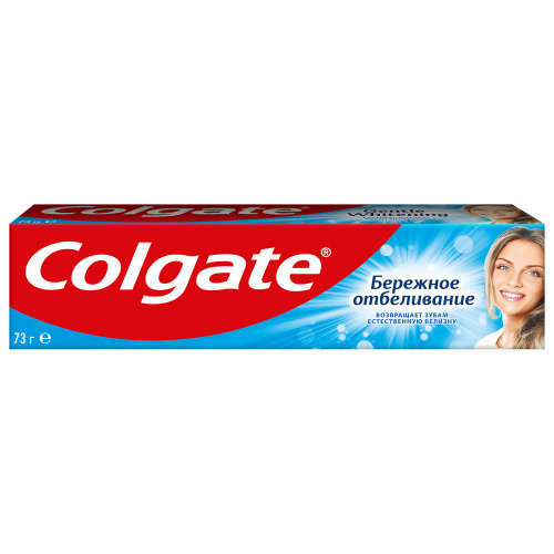 Зубная паста 50мл COLGATE "Бережное отбеливание", с фторидом и кальцием, ш/к 88262, 7891024188262 фото 4