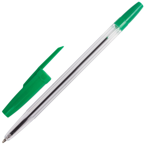 Ручка шариковая BRAUBERG "Line", корпус прозрачный, линия письма 0,5 мм, зеленая фото 5